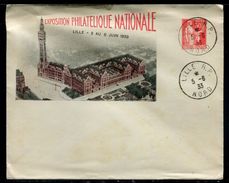 France - Entier Postal Type Paix , Timbré Sur Commande Pour L 'Exposition Philatélique De Lille En 1933 - Ref O153 - Buste Postali E Su Commissione Privata TSC (ante 1995)