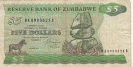 BILLET FIVE DOLLARS - RESERVE BANK OF ZIMBAWE  / R209 - Simbabwe