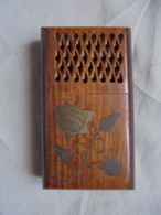 Ancien - Etui à Cigarette En Bois Exotique Décor Floral Inde - Porta Sigarette (vuoti)