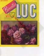 36- CHATEAUROUX- BUVARD BISCOTTES LUC- BOUQUET ROSES - Alimentare