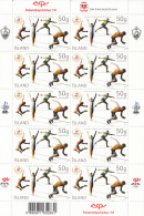 Iceland 2012 MNH Minisheet Of 10 National Olympic Sports Ass'n 100 Years - Blocs-feuillets