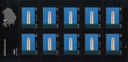 Iceland 2012 MNH Minisheet Of 10 Kalfshamarsviti - Lighthouses - Blocks & Sheetlets