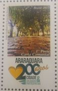 L) 2017 BRAZIL, 200 YEARS OF ARARAQUARA CITY, TREES, CITIES, 1º PORTE COMMERCIAL LETTER, TOURIST, MNH - Unused Stamps