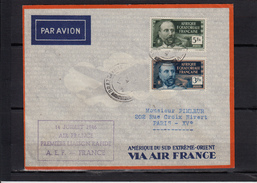 A.E.F BRAZZAVILLE  14 Juillet 1946 AIR FRANCE 1ere Liaison Rapide A.E.F. -  FRANCE Pour PARIS XV  PAR AVION - 1960-.... Briefe & Dokumente