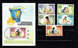 Grenada Grenadines 1976 Mi Nr 165 - 169 + Blok 19: Girl Guides - Gebraucht
