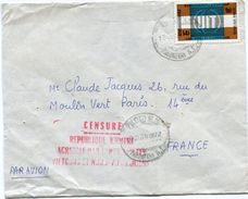 CAMBODGE LETTRE PAR AVION AVEC CACHET ROUGE "CENSURE REPUBLIQUE KHMERE AGRESSEE PAR IMPERIALISTES VIETCONG ET NORD....." - Cambodge