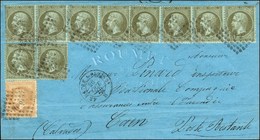 Losange Ambulant / N° 19 (10) (1 Ex. Avec La Variété Cassure Sous Empire Français) + 28 (froissure) Càd LE HAVRE A PARIS - 1862 Napoléon III.