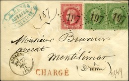 GC 197 / N° 20 (2) (1 Ex Marge Inf. Massicotée) + 32 Càd T 16 AUBAGNE (12) Sur Lettre Chargée. 1871. - SUP. - 1862 Napoléon III.