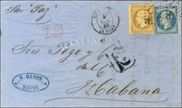 GC 1769 B / N° 21 + 22 Càd LE HAVRE / LE PORT Sur Lettre Adressée à La Havane Par Les Bâtiments De Commerce. 1865. - TB. - 1862 Napoléon III.