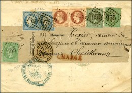 GC 955 / N° 25 + 26 (paire) + 35 (2) + 60 (2) Càd T 17 CHATELLERAULT (80) Sur Lettre (incomplète) Chargée Sous Bande Loc - 1863-1870 Napoleon III With Laurels