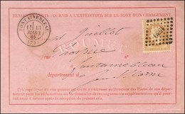 PC Du GC 1539 / N° 28 Càd T 17 FONTAINEBLEAU (73) Sur Avis De Réception. 1869. - SUP. - 1863-1870 Napoleon III With Laurels
