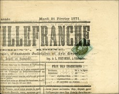 Oblitération Typo / N° 39 Sur Le Journal De Villefranche. 1871. - TB. - R. - 1870 Ausgabe Bordeaux