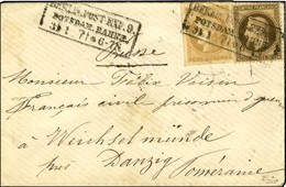 Cachet Encadré BERLIN POST EXP 9 / N° 30 + 43 Sur Lettre Pour Un Prisonnier De Guerre à Weichselmunde Près Dantzig Pomér - 1870 Uitgave Van Bordeaux