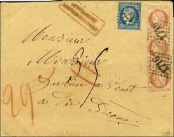 GC 1716 (Grenoble) / N° 51 (3) + 60 Sur Lettre Insuffisamment Affranchie Pour Die, Taxe 25 Manuscrite Rectifiée 29 C Au  - 1871-1875 Ceres