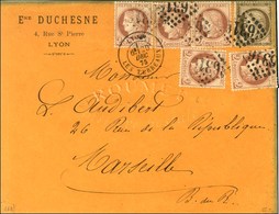 GC 6316 / N° 51 (5) + 56 Càd LYON / LES TERREAUX Sur Lettre 2 Ports Pour Marseille. 1875. - TB. - R. - 1871-1875 Ceres