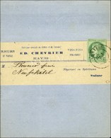 Càd T 17 LE HAVRE (74) / N° 53 Sur Imprimé Complet Sous Bande Pour Neufchatel (Suisse). 1876. - SUP. - R. - 1871-1875 Ceres