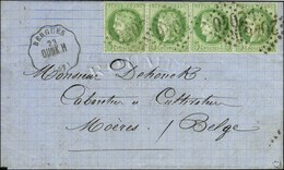 GC 2046 / N° 53 (4) Conv. Stat. BERGUES / DUNK.H (57) Sur Lettre Au Tarif Frontalier Pour Moeres (Belgique). 1876. - SUP - 1871-1875 Cérès