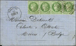 GC 2046 / N° 53 (4) Conv. Stat. BERGUES / DUNK.H (57) Sur Lettre Au Tarif Frontalier Pour Moeres (Belgique). 1876. - SUP - 1871-1875 Ceres