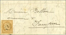 OL (cercle Pointillés) / N° 59 Sur Lettre Avec Texte Daté De Pont D'Ain Le 27 Décembre 1876 Pour Pampier. Très Rare Obli - 1871-1875 Ceres