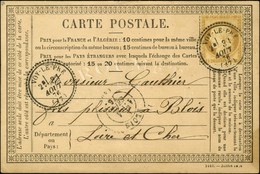 Càd T 23 IVOY-LE-PRE (17) / N° 55 Sur Carte Précurseur Pour Blois. 1876. Exceptionnelle Combinaison. - SUP. - R. - 1871-1875 Ceres