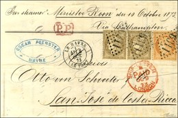 GC 6311 / N° 38 + 56 Paire Càd LE HAVRE / LE PORT Sur Lettre Pour San José De Costa Rica. 1873. - TB / SUP. - R. - 1871-1875 Ceres