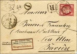 Càd PARIS / PL. DE LA BOURSE / N° 57 Sur Lettre Recommandée Pour Neu Ulm (Bavière), Au Recto étiquette De Recommandation - 1871-1875 Cérès