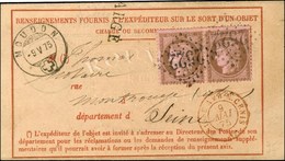 GC 252 / N° 58 Paire Sur Avis De Réception, Au Recto Càd Suisse MOUDON Et Càd D'entrée Rouge SUISSE AMB. M. CENIS. 1875. - 1871-1875 Cérès