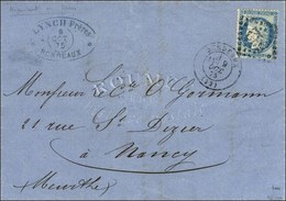 GC 532 / N° 60 Avec Perforations LYNCH Frères Càd T 17 BORDEAUX (32) Sur Lettre Pour Nancy. Exceptionnel Précurseur Des  - 1871-1875 Ceres
