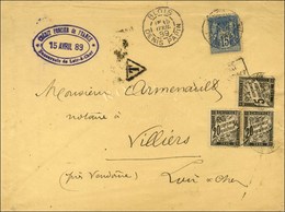 Càd BLOIS / DENIS PAPIN / N° 90 (leg Def) Sur Lettre 2 Ports Insuffisamment Affranchie Pour Villiers (Loir Et Cher), Tim - 1859-1959 Cartas & Documentos