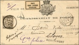 Càd REMIREMONT / VOSGES Sur Lettre Avec Bel En-tête Illustré Pour Eloyes, Taxe N° 18 Obl. Càd T 24 ELOYES (82). 1894. -  - 1859-1959 Covers & Documents