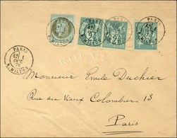 Càd PARIS / R. MILTON / N° 50 + 62 (paire) + 65 Sur Lettre Locale. 1876. - SUP. - R. - 1876-1878 Sage (Type I)