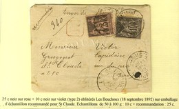 Càd LES BOUCHOUX / N° 89 + 97 Sur Emballage D'échantillon Recommandé Pour St Claude. 1892. - TB. - 1876-1878 Sage (Type I)