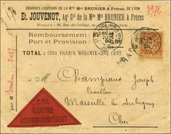 Càd ST-CLAUDE-S-BIENNE / JURA / N° 94 Sur Lettre Chargée Avec Au Recto Une étiquette Triangulaire Contre Remboursement.  - 1876-1878 Sage (Type I)