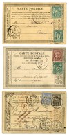 Lot De 3 CP Affranchies à 15c. Dont 1 Recommandée. - TB. - 1876-1878 Sage (Typ I)