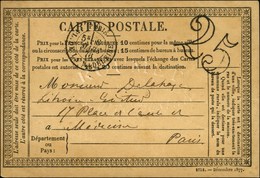 Càd PARIS / PL. DE LA MADELEINE 6 MARS 78, Taxe 25 DT Sur CP Pour Paris. 2 Pièces Connues Dans La Période Sage. (Ex Coll - 1876-1878 Sage (Type I)
