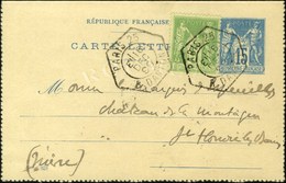Càd Hexa De Lev Ex PARIS 25 / R. DANTON E1 Sur Entier 15c. + N° 106. 1899. - TB / SUP. - 1876-1878 Sage (Type I)
