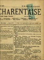 Oblitération Typo / N° 61 Paire Sur Journal Complet ' La Chronique Charentaise ' Du 8 Juillet 1877. - SUP. - RR. - 1876-1878 Sage (Type I)