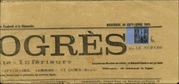 Oblitération Typo / N° 83 Bdf Avec Exceptionnelle Nuance Bleu De Cobalt Sur Journal Entier ' Le Progrès De La Charente-i - 1876-1878 Sage (Type I)