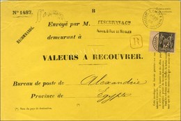 Càd 2 PARIS 2 / AFFRANCHISSEMENTS / N° 97 Bdf Sur VALEURS A RECOUVRER Pour Alexandrie. Au Verso, Càd D'arrivée. 1888. -  - 1876-1878 Sage (Type I)
