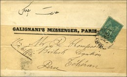 Càd PARIS / AV. DE L'OPERA / N° 75 Sur Imprimé Complet Sous Bande Pour Téhéran. 1883. - TB. - R. - 1876-1878 Sage (Type I)