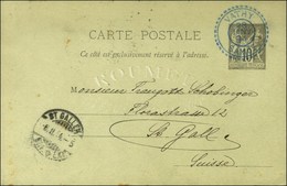 Càd Bleu VATHY / SAMOS / Entier 10c. Pour St Gall (Suisse). 1894. - SUP. - R. - Maritieme Post
