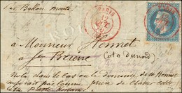Càd Rouge PARIS SC 12 OCT. 70 / N° 29 (cachet Répété à Côté) Sur Lettre Pour St Brieuc (Côtes Du Nord). Càd D'arrivée 18 - Guerre De 1870