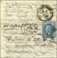 Etoile 14 / N° 29 (léger Pli) Càd PARIS / R. DE STRASBOURG 2 NOV. 70 Sur Lettre Adressée à Tournon St Martin. Au Verso,  - Guerre De 1870