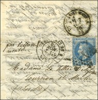 Etoile 14 / N° 29 (léger Pli) Càd PARIS / R. DE STRASBOURG 2 NOV. 70 Sur Lettre Adressée à Tournon St Martin. Au Verso,  - Guerra De 1870