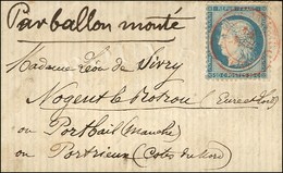 Càd Rouge RECETTE PRINCIPALE / SEINE 10 NOV. 70 / N° 37 Sur Lettre Pour Nogent-le-Rotrou (Eure Et Loir) Sans Càd D'arriv - Guerre De 1870