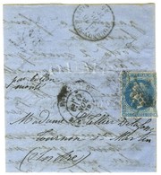 Etoile 14 / N° 29 (def) Càd PARIS / R. DE STRASBOURG 17 NOV. 70 Sur Lettre Adressée à Tournon St Martin. Au Verso, Càd D - War 1870