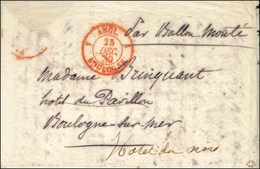 Càd Rouge 1 ANGL. 1 / BOULOGNE 25 DEC. 70 Sur Lettre ''Par Ballon Monté'' Pour Boulogne-s-Mer (Pas De Calais). Timbre Po - War 1870