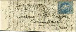 Etoile 14 / N° 29 Càd PARIS / R. DE STRASBOURG 24 DEC. 70 Sur Lettre Adressée à Tournon St Martin. Au Verso, Càd D'arriv - Guerre De 1870