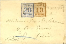 Cachet K PR FELDPOST / Alsace N° 5 + 6 Sur Enveloppe Ouverte Pour Genève. 1870. - TB. - R. - Guerre De 1870