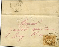 Càd PARIS / MONTMARTRE 12 MAI 71 / N° 28 (leg. Def.) Sur Lettre Avec Texte De Paris Pour Bercy, Au Verso Càd Provisoire  - Guerre De 1870